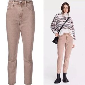 Rag‎ & Bone Nina High Rise Cigarette Jeans Women's 28 Rose Glitz Model Off Duty
